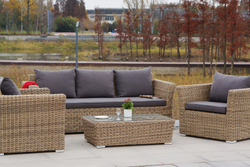 "Капучино" кресло из искусственного ротанга, цвет соломенный