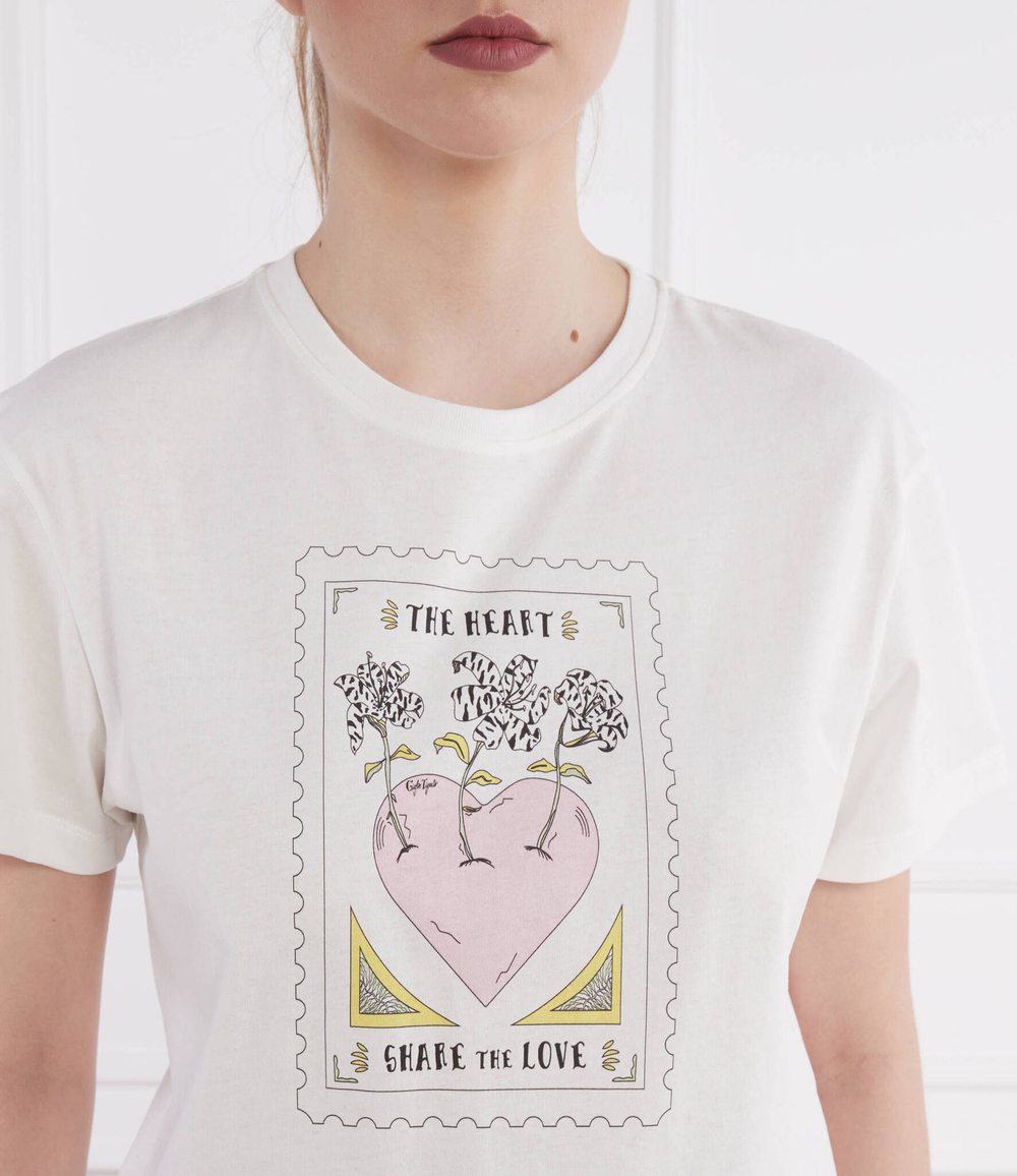 Футболка PINK HEART TWINSET - белый(241TT2412)