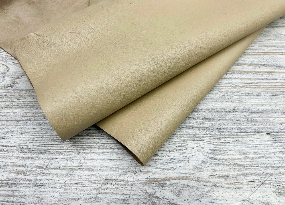 Poncho Lux Lino (1,3-1,5 мм), цв. Бежевый, натуральная кожа козы