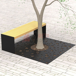 Приствольная решётка квадрат со скамейкой