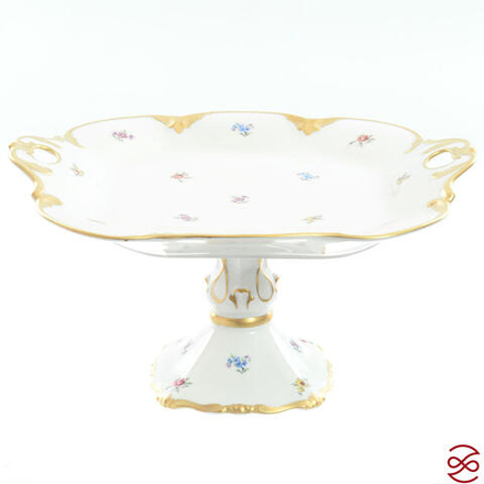 Блюдо квадратное на ножке Queen's Crown Мелкие цветы 32 см