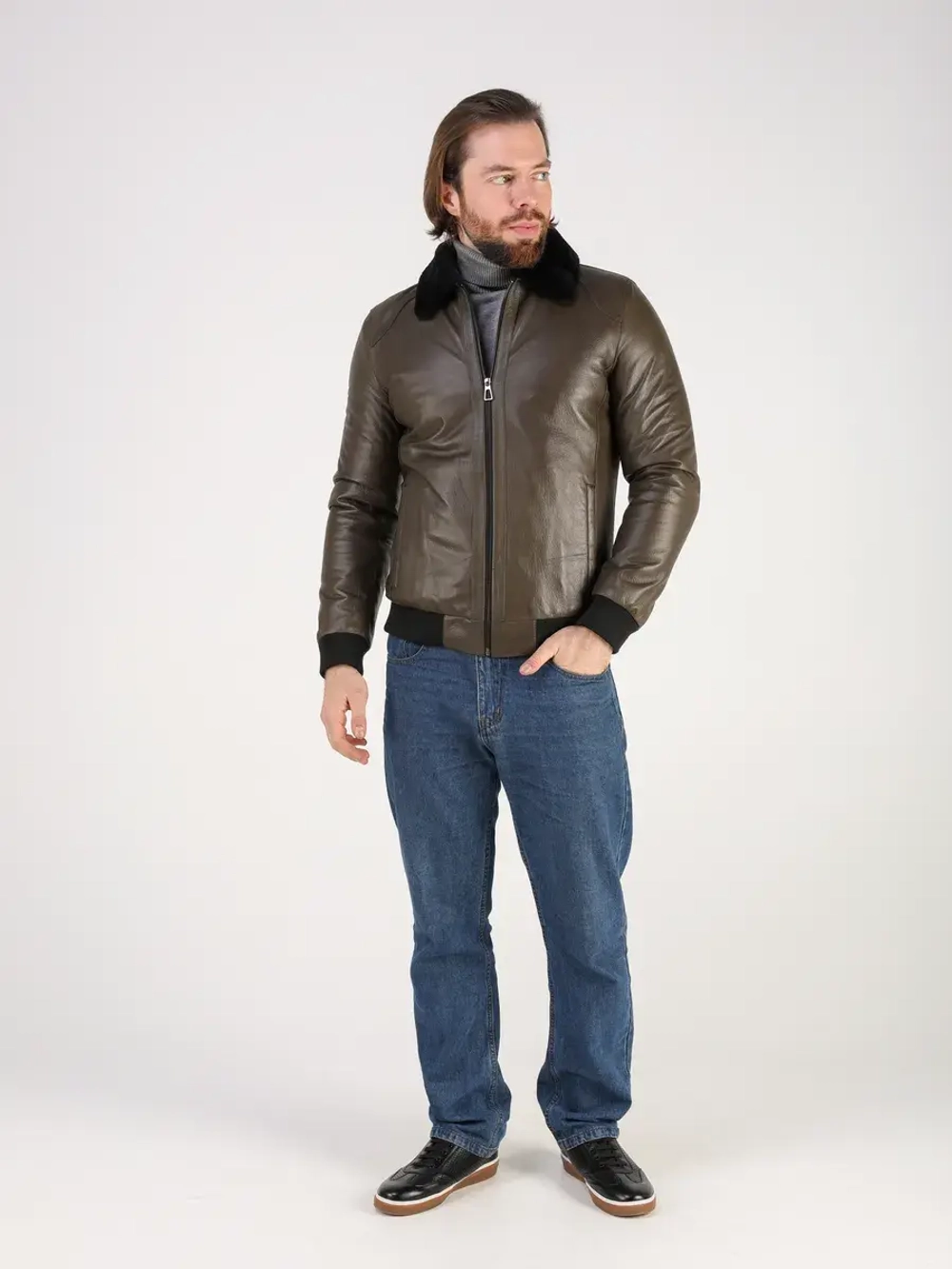 Дубленка зимняя куртка натуральная кожаная