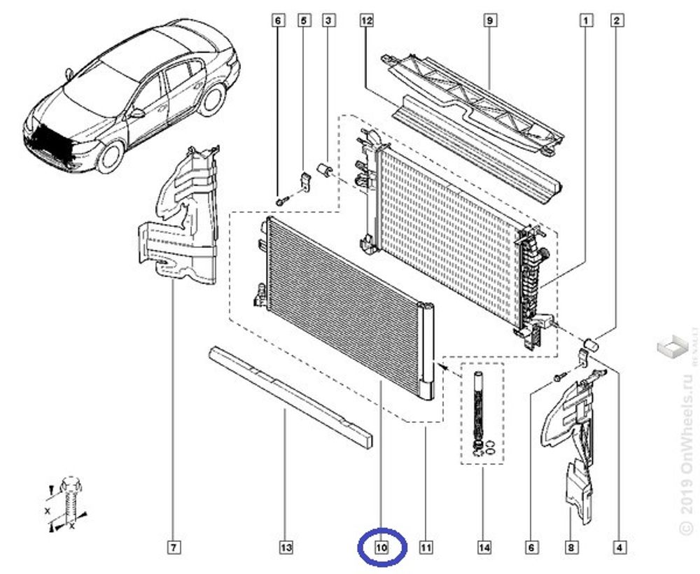 Радиатор кондиционера Renault Fluence Megane с 2010 г. (Renault)