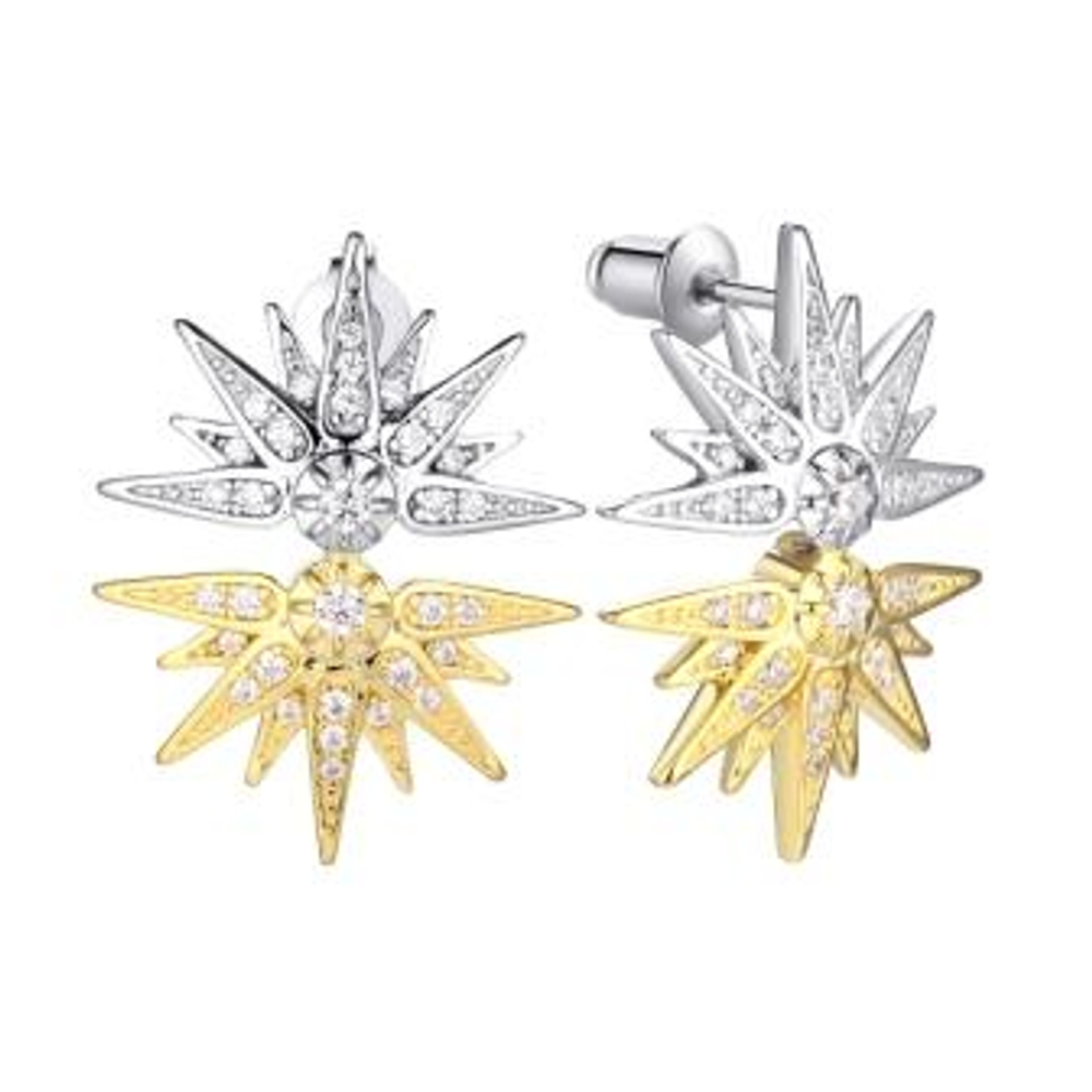 Серьги из серебра с фианитами