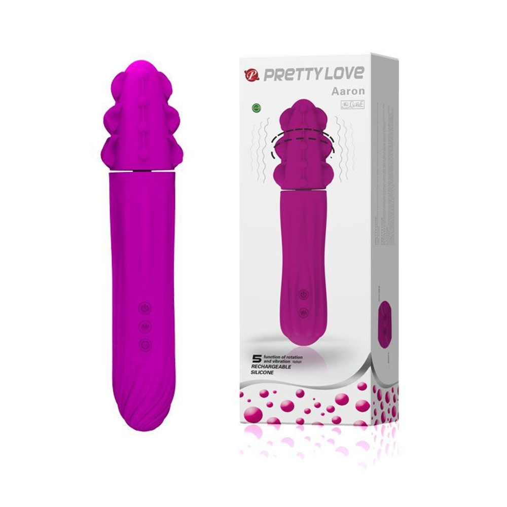 Вибромассажер-ротатор с рельефной массирующей головкой (Цвет: лиловый)