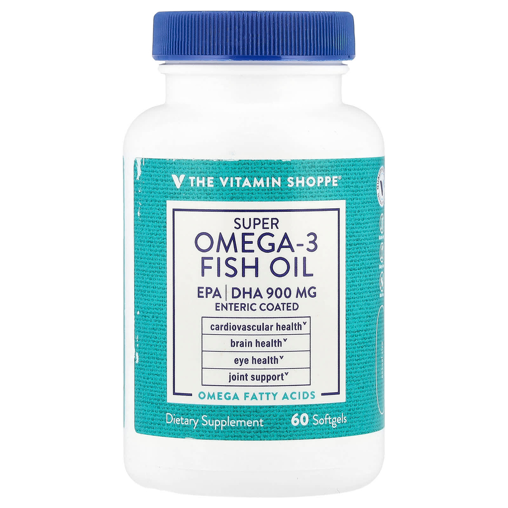 The Vitamin Shoppe, Рыбий жир с омега-3, 60 мягких таблеток