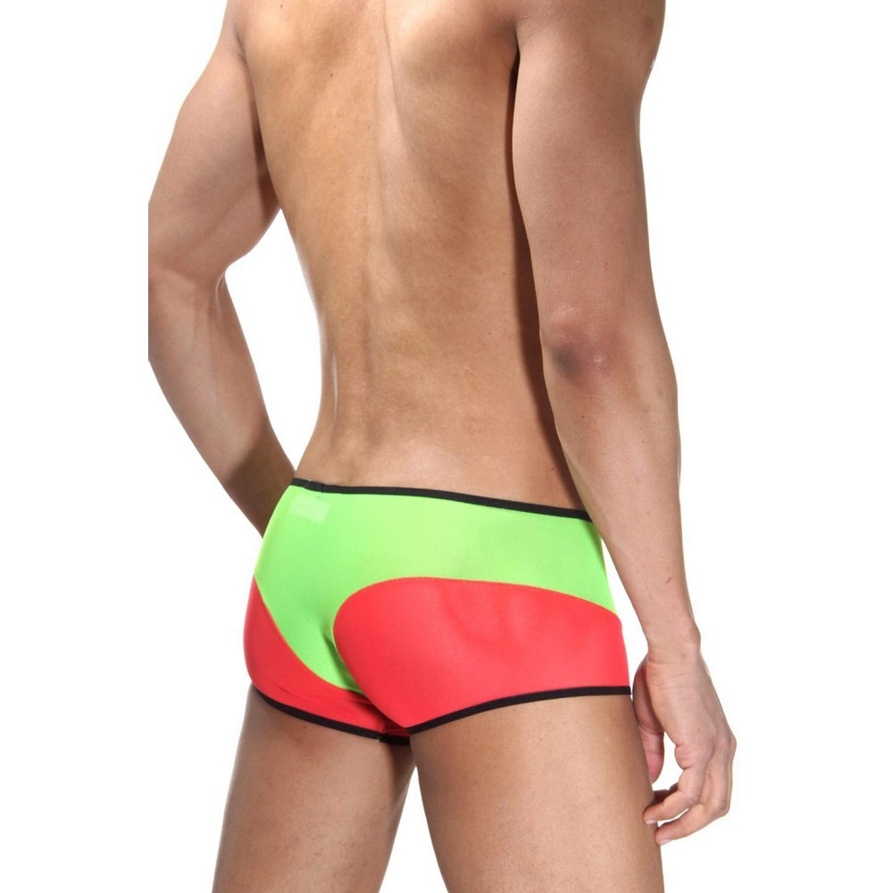 Мужские трусы хипсы салатовые с красной вставкой Cosmos Colors BR30_RG