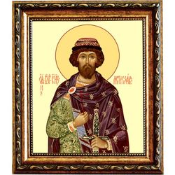 Мстислав (Феодор) Благоверный Князь. Икона на холсте.