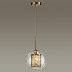 4939/1 PENDANT ODL22 401 античн.бронза/металл/прозрачный/стекло Подвес E27 1*40W CLOCKY