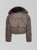 Куртка CLASSIC SIX 8203-A однотонная укороченная с отстегивающимся меховым воротником