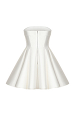 Платье мини корсетное из атласа с объемной юбкой