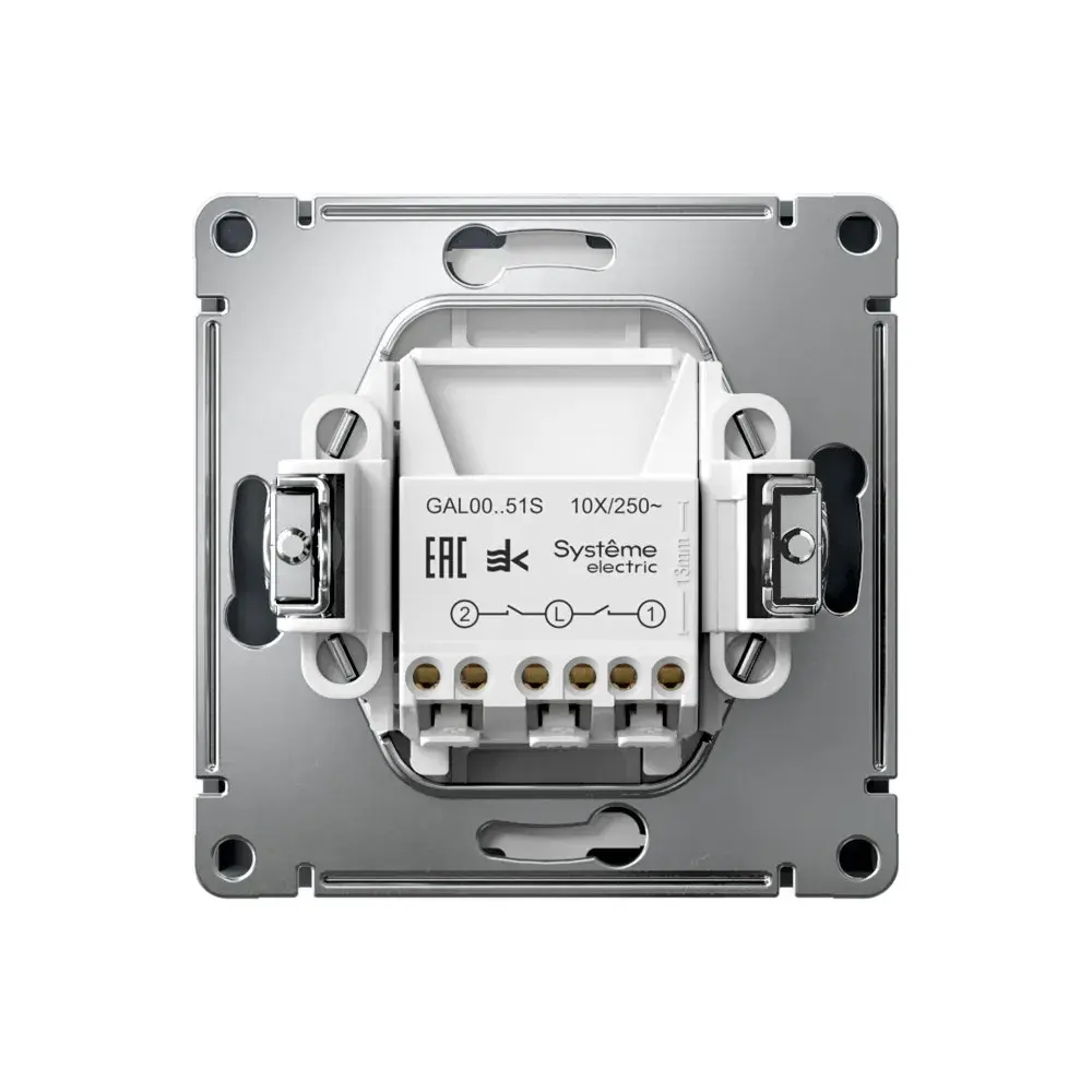 ARTGALLERY 2-клавишный ВЫКЛЮЧАТЕЛЬ, 10АХ, механизм, быстрозажим. клем., ГРИФЕЛЬ