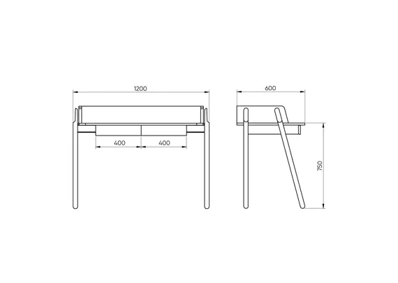 Стол письменный Basic 120*60 см (натуральный дуб, серый рогожка)