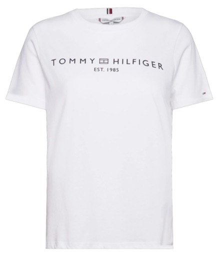 Женская теннисная футболка Tommy Hilfiger Regular Corp Logo C-NK SS - the optic white