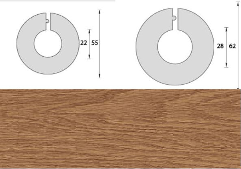Розетта для труб 28мм "ИД" Дуб коньячный (3/4")
