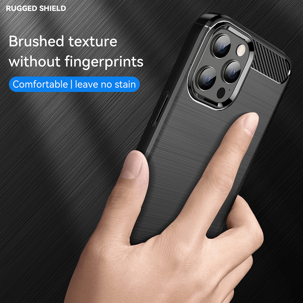 Чехол черного цвета с дизайном под карбон на iPhone 12 Pro Max, серия Carbon от Caseport