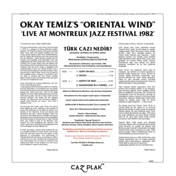 Okay Temiz's Oriental Wind – Live At Montreux Jazz Festival 1982 - LP
