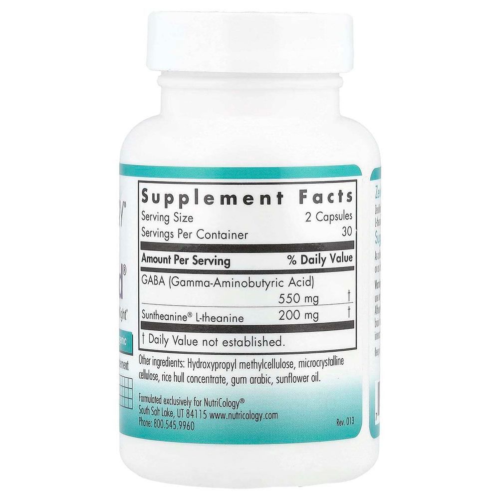 Nutricology, Пищевая добавка ZenMind, 60 растительных капсул