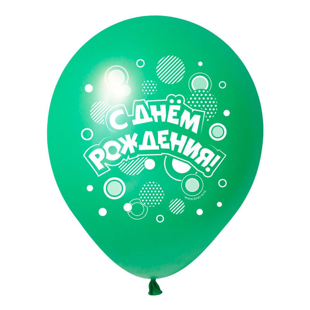 Шар (12''/30 см) С Днем рождения, Поздравления, Ассорти Пастель, Ассорти Пастель 2 ст.   50 шт.