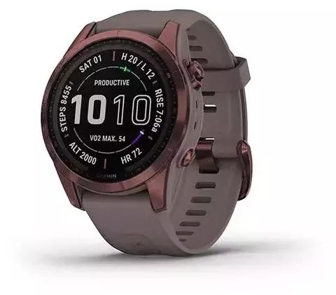 Умные часы Garmin  Fenix 7S Sapphire Solar  Dark Bronze Titanium/Shale Grey (010-02539-29)