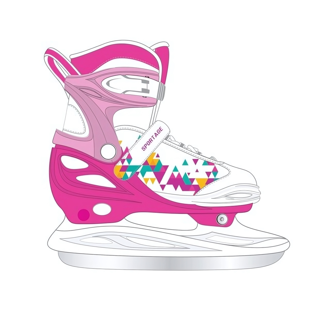 Коньки раздвижные,фигурные, Sportage Mosaic 1 (размер 34-37)