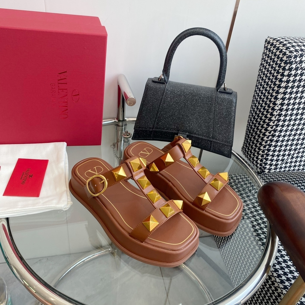 Valentino Roman Stud Slide Sandal