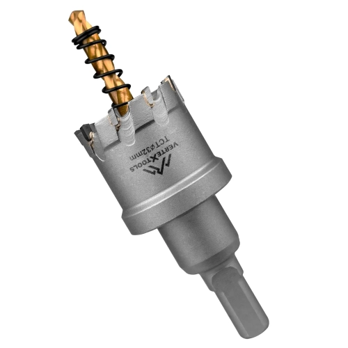 КОРОНКА ПО МЕТАЛЛУ ТВЕРДОСПЛАВНАЯ С ЦЕНТРИРУЮЩИМ СВЕРЛОМ VERTEXTOOLS 32мм