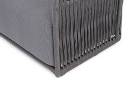 "Лугано" кресло плетеное из роупа, каркас алюминий темно-серый (RAL7024) муар, роуп темно-серый круглый, ткань темно-серая YB25-0027