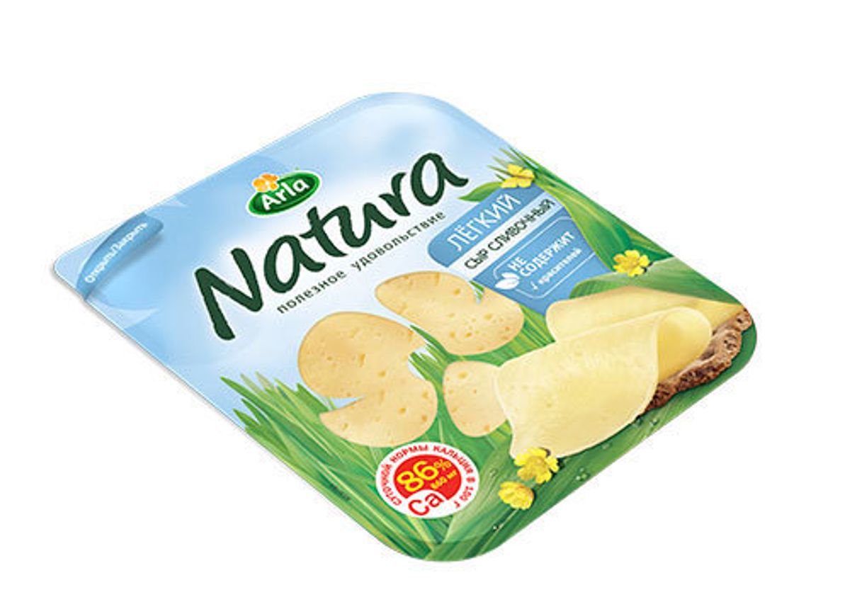 Сыр "Сливочный легкий" Arla Natura, нарезка, 150г