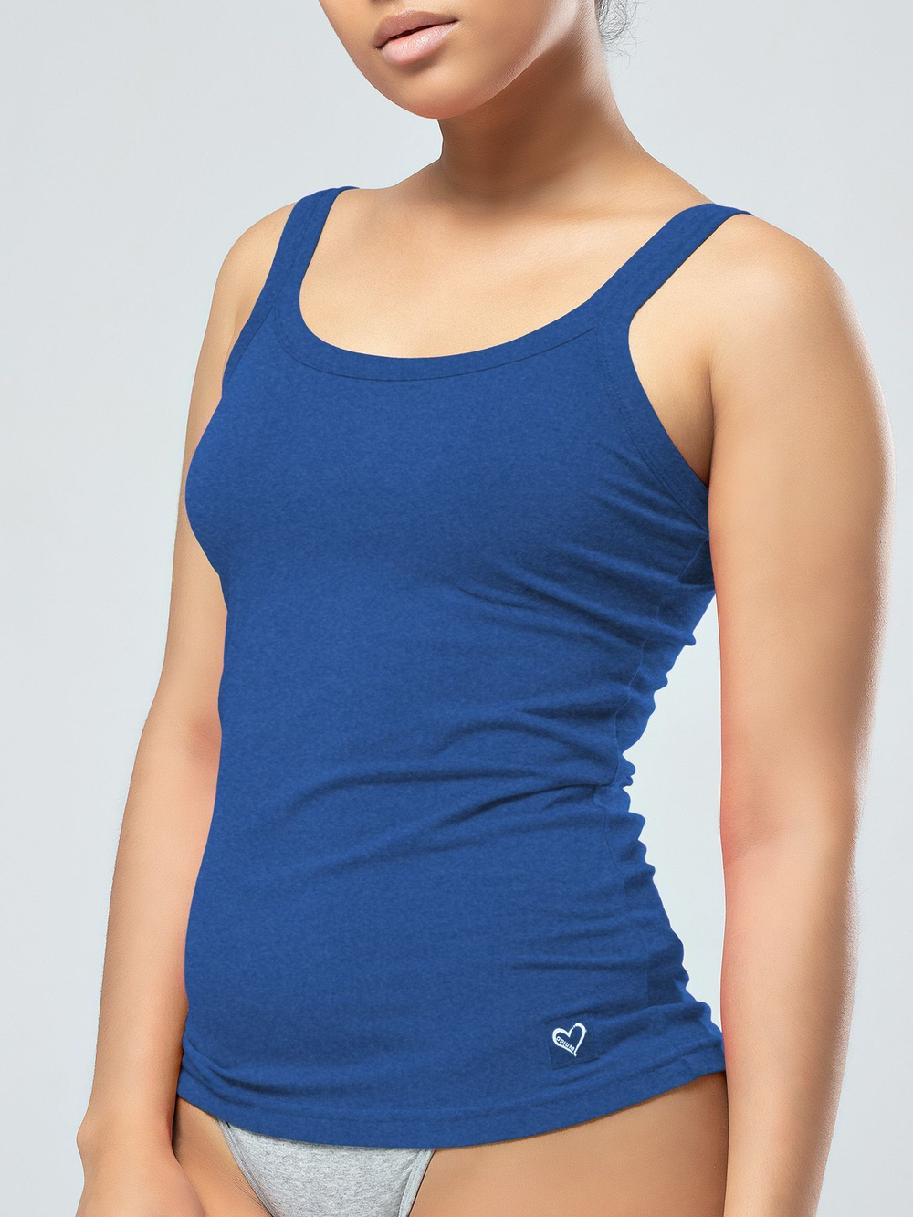 Женская майка с широкими лямками (Размер: XL) (Цвет: темно-синий)