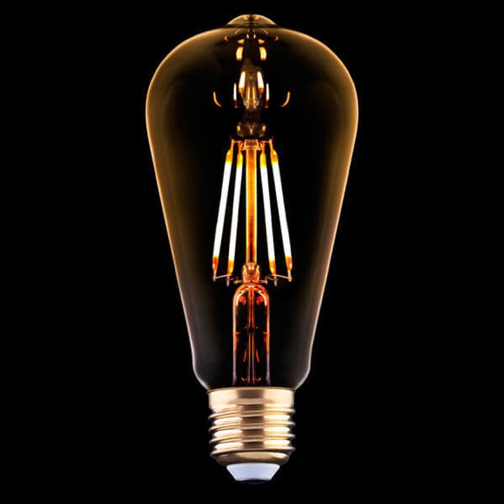 Лампа светодиодная филаментная E27 4W 2200K прозрачная 9796