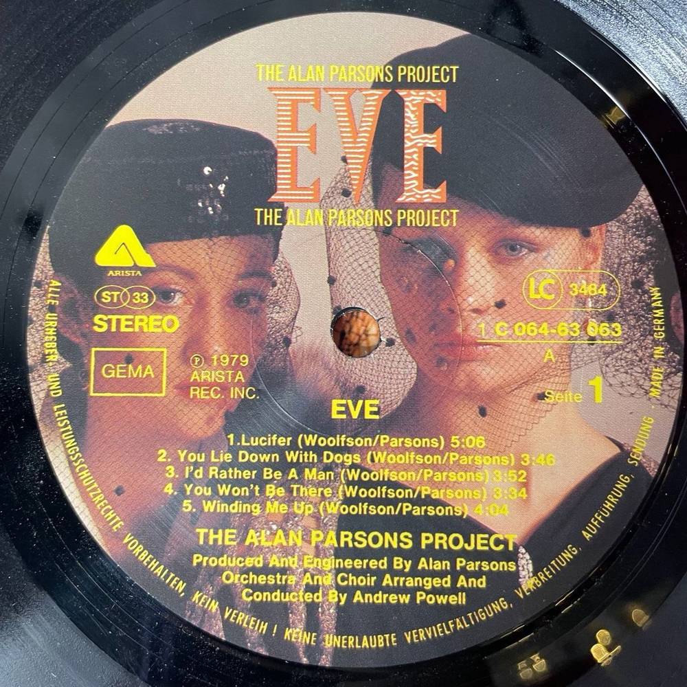 Винтажная виниловая пластинка LP The Alan Parsons Project Eve (Germany 1979)