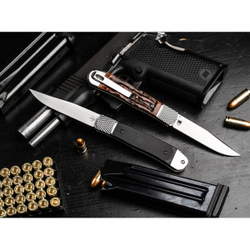 Нож складной Boker 01BP0029 Hidden Release Trapper Appaloosa Bone