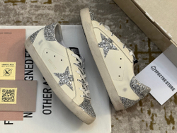 Super Star Wmns White Silver Glitters