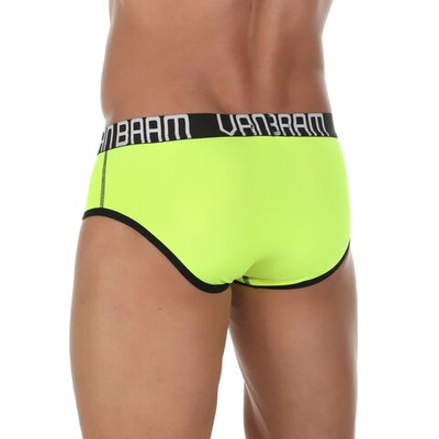 Яркие неоновые трусы-брифы из модального полотна (Размер: M) (Цвет: салатовый)