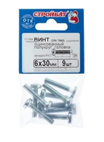 ВИНТ СТРОЙБАТ С ПОЛУКР/ГОЛОВОЙ ОЦИНК DIN 7985 М 6Х30 9ШТ