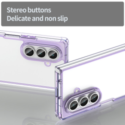 Чехол прозрачный защитный для Samsung Galaxy Fold 7, мягкие усиленные боковые рамки фиолетового цвета