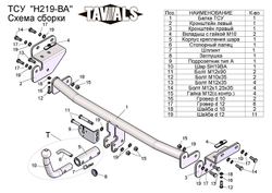 Фаркоп(прицепное) Tavials для HYUNDAI SOLARIS / KIA RIO (седан, хетчбек) (2010-2017) (С БЫСТРОСЪЕМНЫМ ШАРОМ)(паспорт и сертификат в комплекте)(без электрики)T-H219-BA