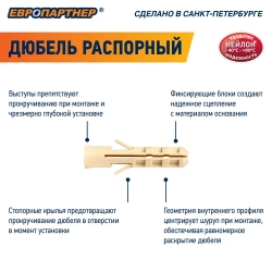 Дюбель распорный 6х30мм PND нейлоновый Европартнер (100 шт.)