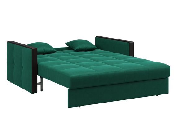 Диван Лион 1,2 - Велютто/Velutto  33 изумрудный/накладка венге