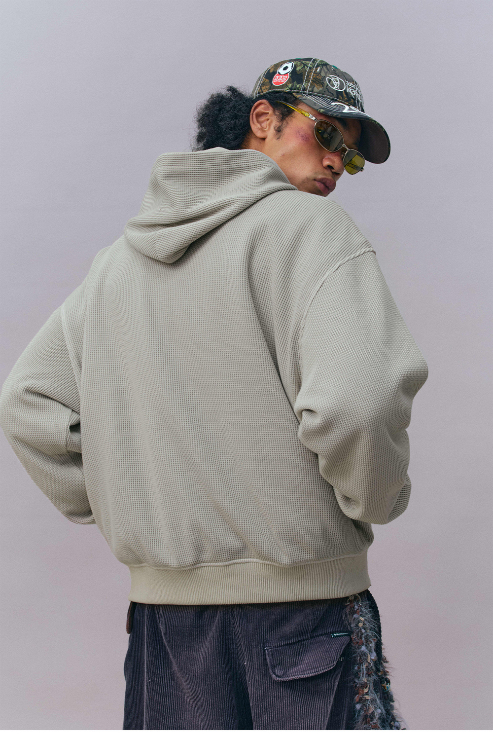 Худи Двухсторонний Nothomme Monterest vintage waffle knit reversible relaxed fit hooded