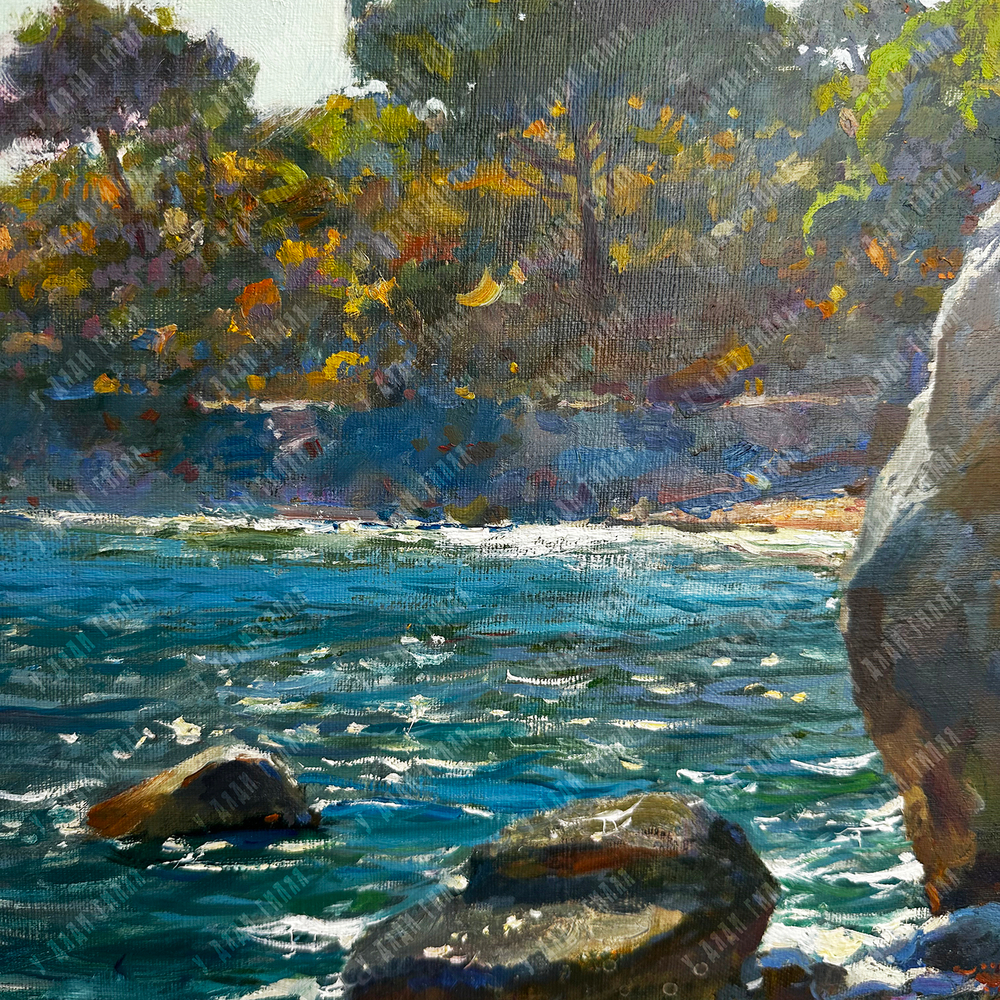 Свиридов С. А. (р. 1964 г.) Берег в Фаворском парке. Холст, масло. Крым, 2019 г.