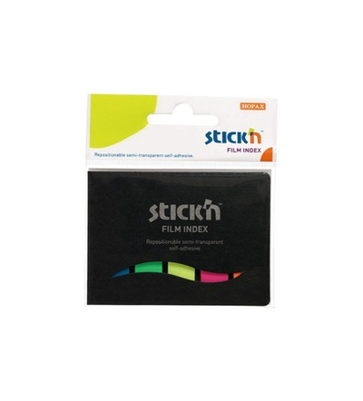 Закладки с л/к 12*45 Stick`n пласт. 5 цв.по 25л. в боксе блистере 21076