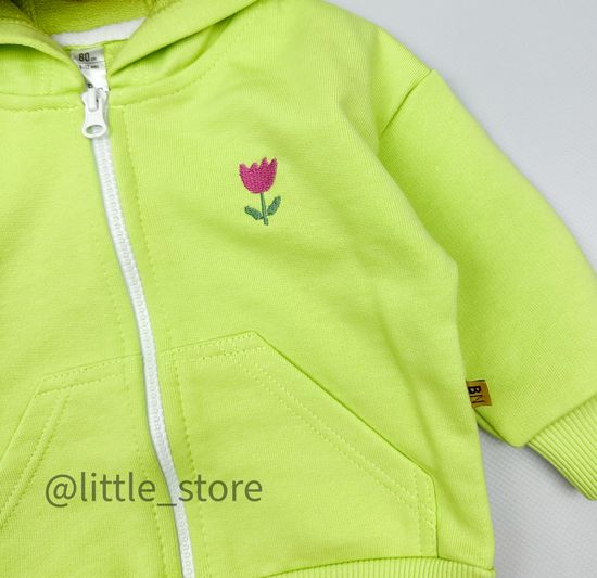 Толстовка из футера на молнии, Лайм