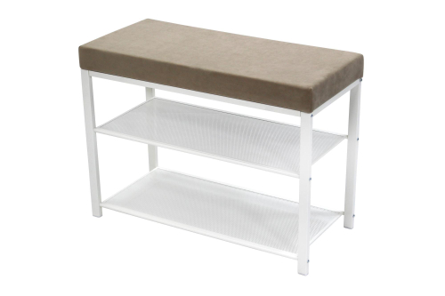 Банкетка Торонто 23S арт.БТ23СББ нубук 1 уп(каркас бел., сиденье беж)