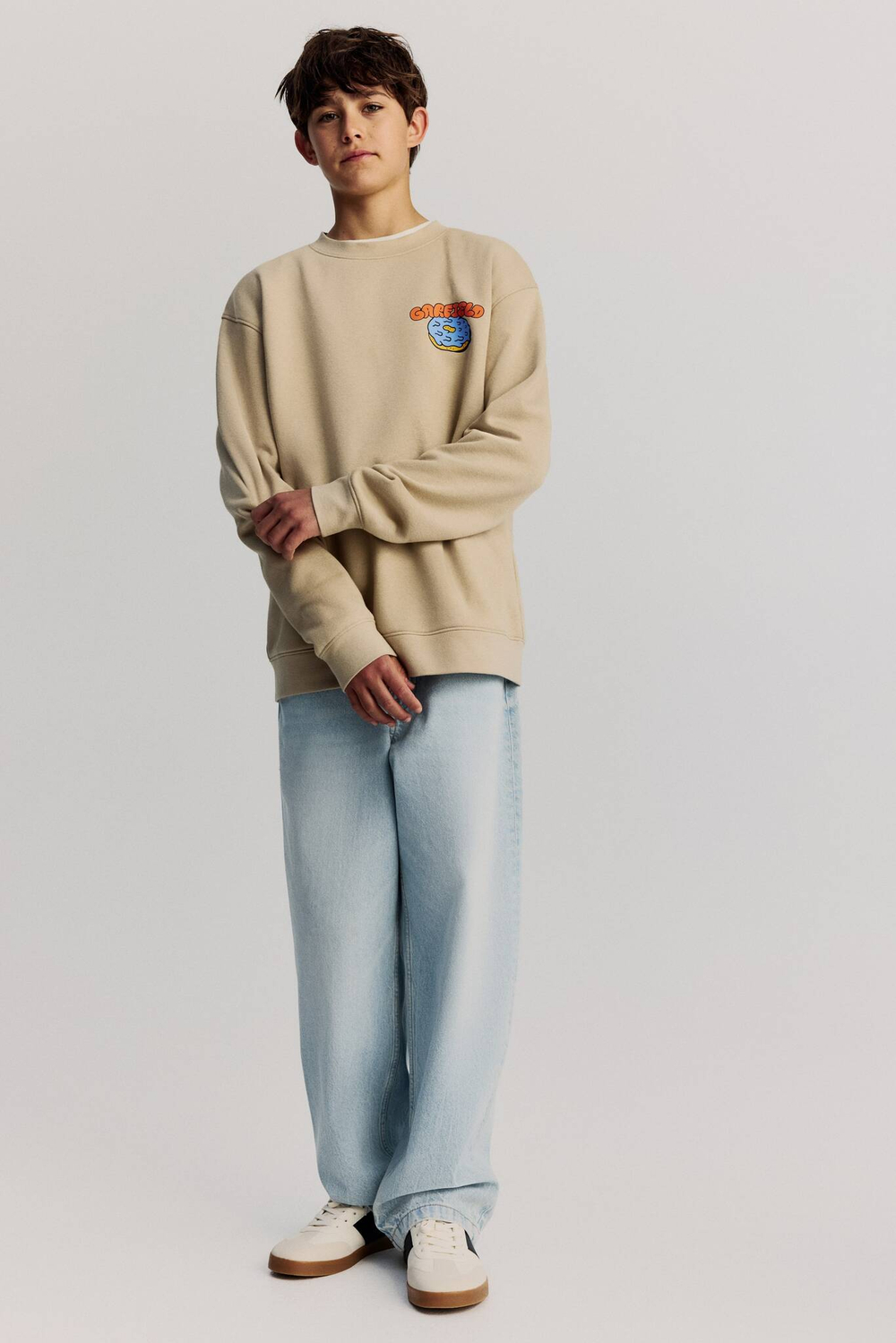 H&M Толстовка с принтом, бежевый