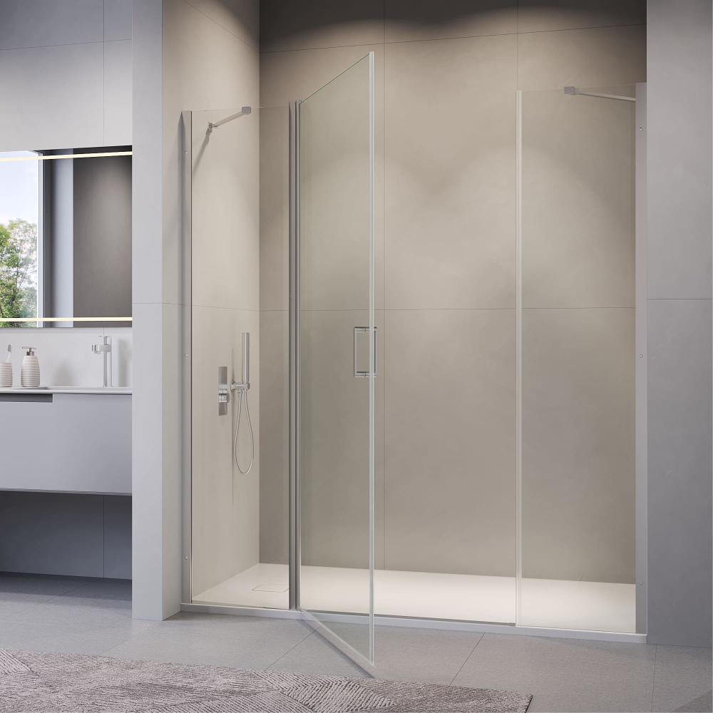 Душевая дверь RGW LE-009 (LE-004 + Z-09+профиль A-14) (Прозрачное, 1800)