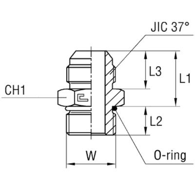 Штуцер FRLG JIC 1.7/8 - UNF 1.5/8