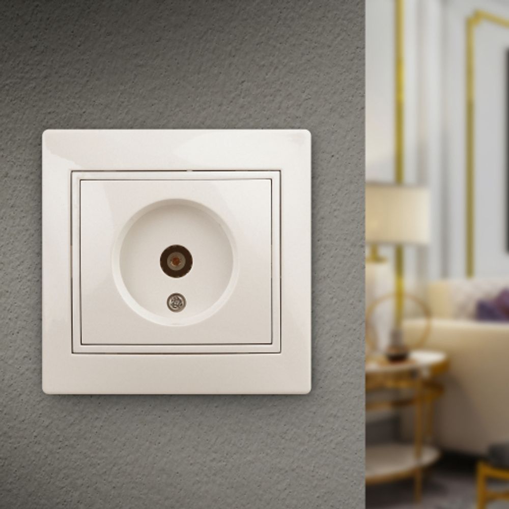 Розетка Intro Plano 1-301-02 TV одиночная, IP20, СУ, слоновая кость