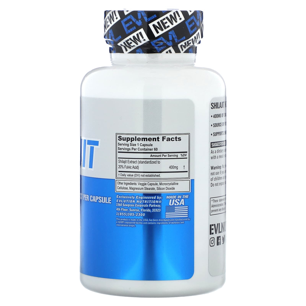 EVLution Nutrition, Мумие, 400 мг, 60 растительных капсул